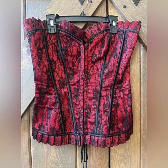 Frederick's of Hollywood Black and Red Corset - Picture 1 of 8